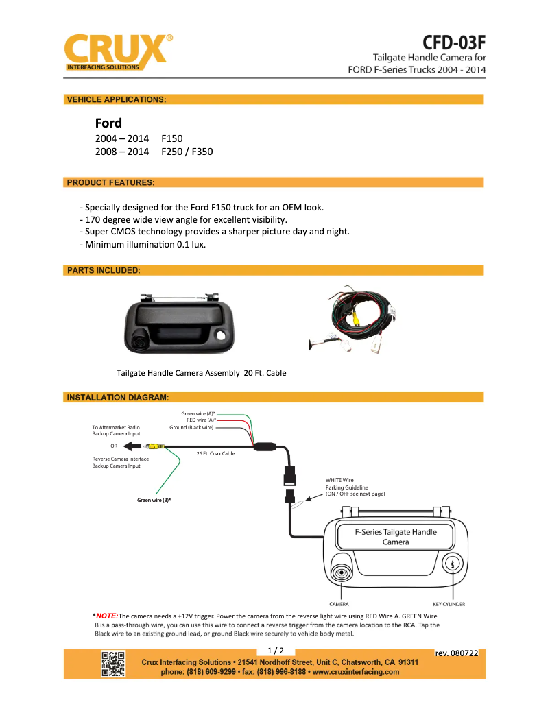 Page 1 de la notice Manuel utilisateur CRUX CFD-03F