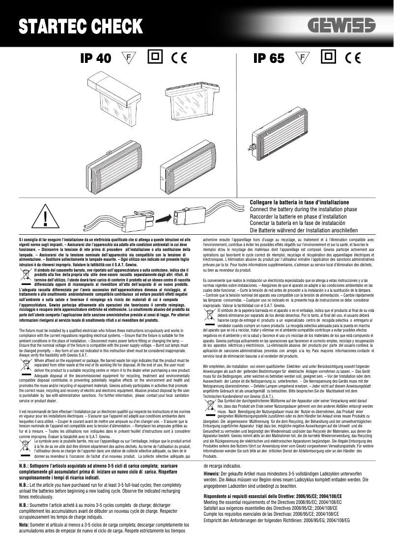 Page 1 of the manual User Manual Gewiss GW80938