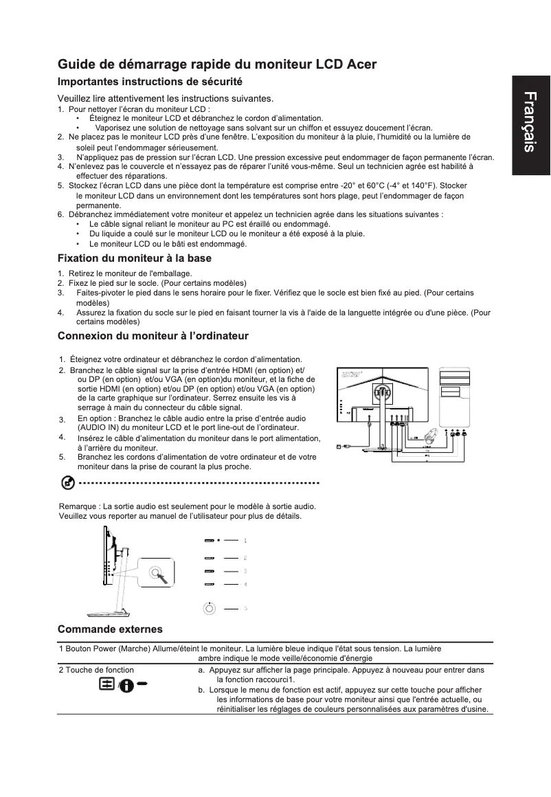 Page n°1 - Manuel utilisateur Acer CB272