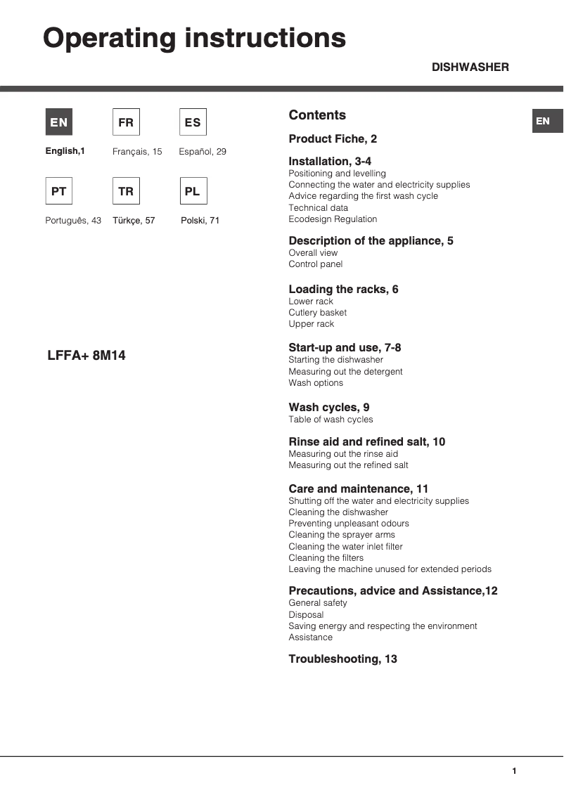 Image de la première page du manuel de l'appareil LFFA+ 8M14 X IB