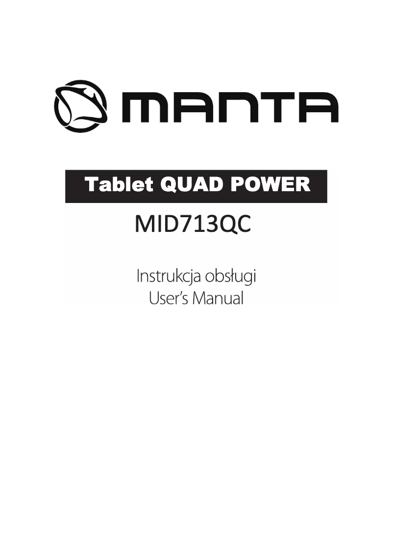 Page 1 de la notice Manuel utilisateur Manta Quad Power MID713QC