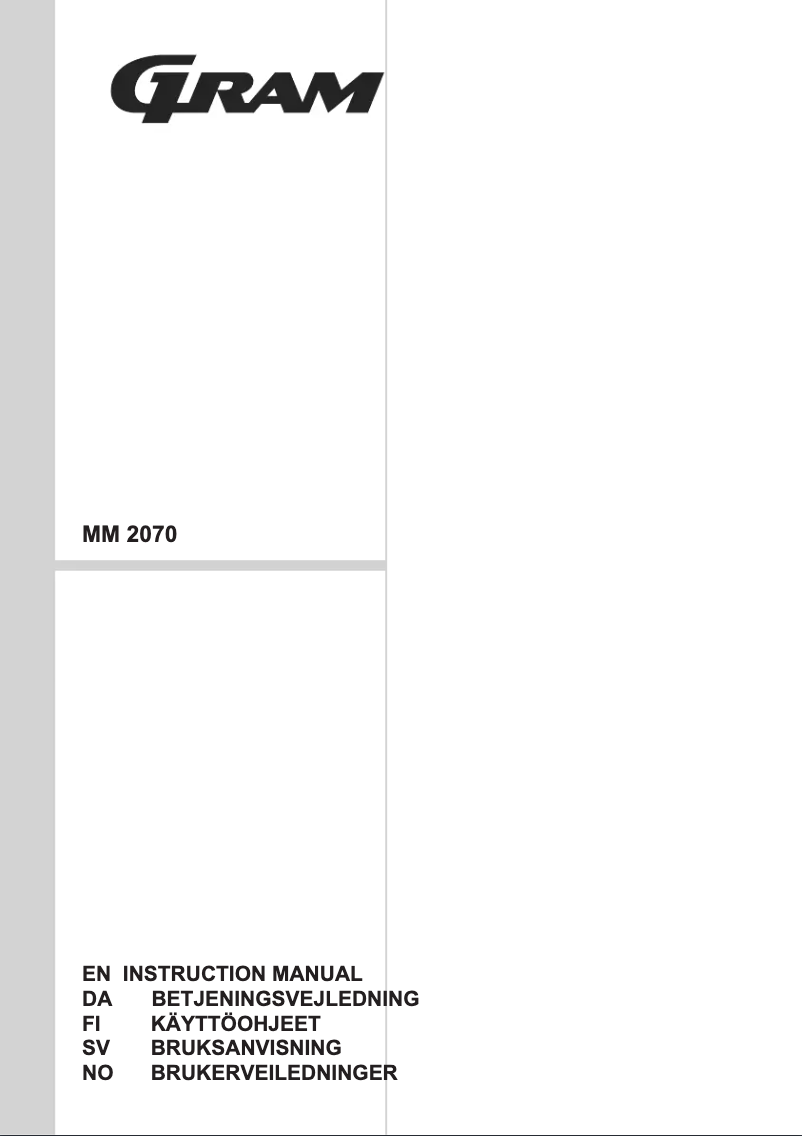 Página 1 del manual Manual de usuario Gram MM 2070