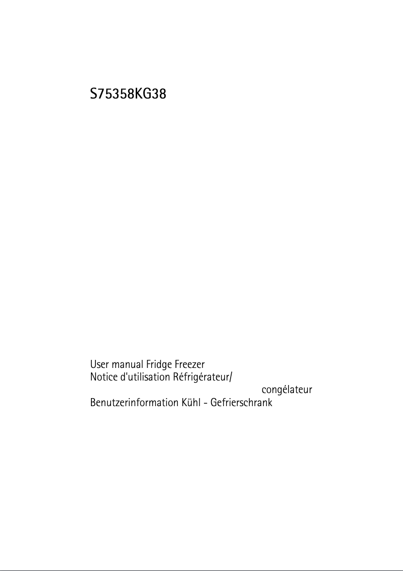 Image de la première page du manuel de l'appareil S 75358 KG38