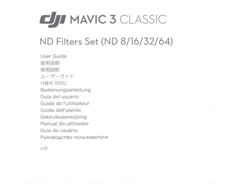 Page n°1 - Manuel utilisateur DJI Mavic 3 Classic ND Filter Set