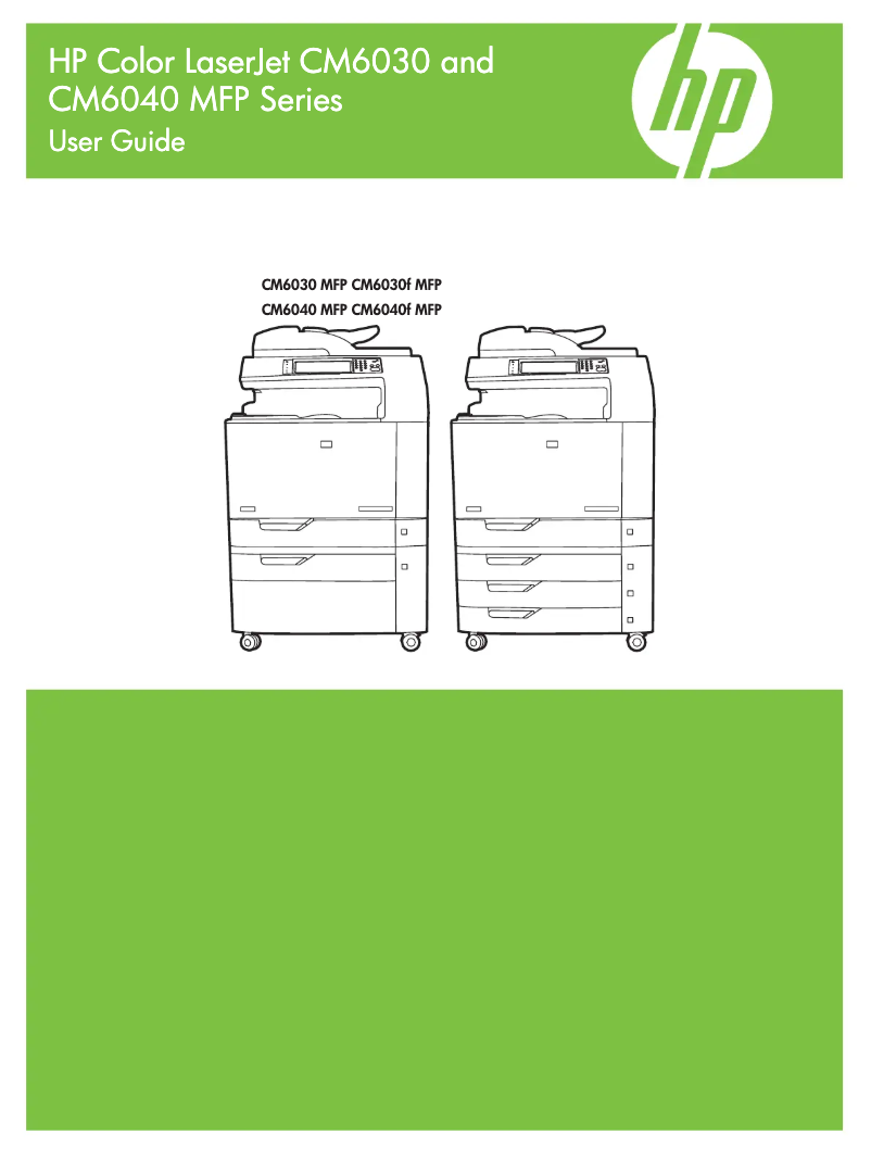 Page n°1 - Manuel utilisateur HP LaserJet CM6040f