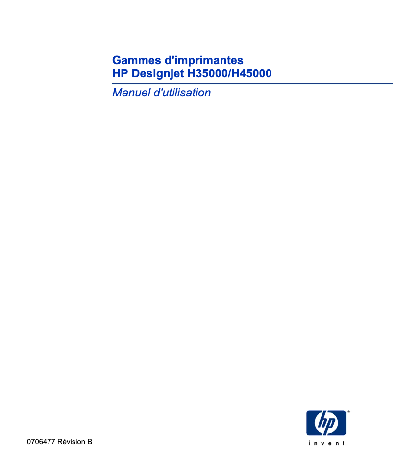 Page 1 de la notice Manuel utilisateur HP DesignJet H45000