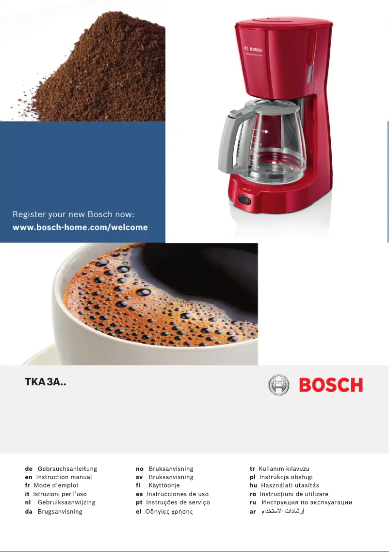Page n°1 - Manuel utilisateur Bosch TKA3A031