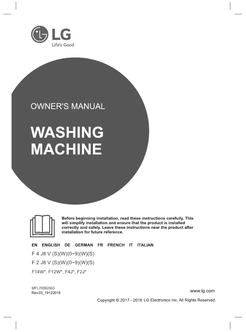 Page n°1 - Manuel utilisateur LG F14WM9TT2