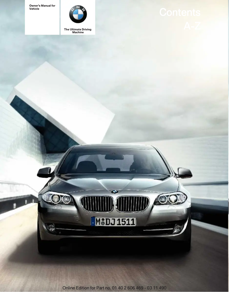 Page 1 de la notice Manuel utilisateur BMW 550i Sedan (2011)