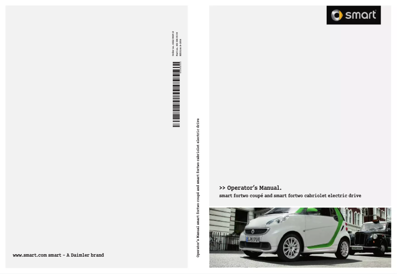 Page 1 de la notice Manuel utilisateur Smart Fortwo Cabriolet electric drive (2014)