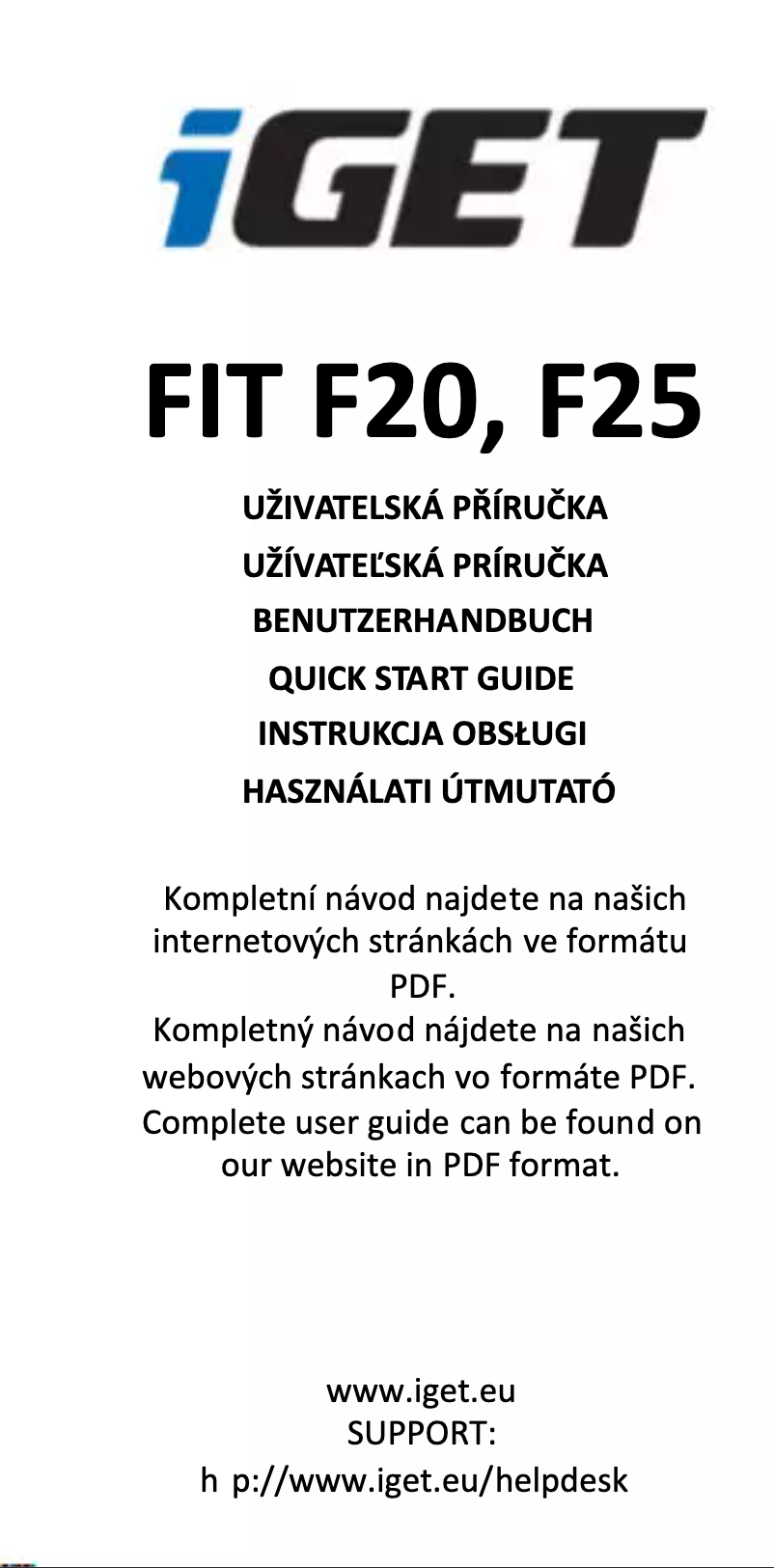 Image de la première page du manuel de l'appareil FIT F20