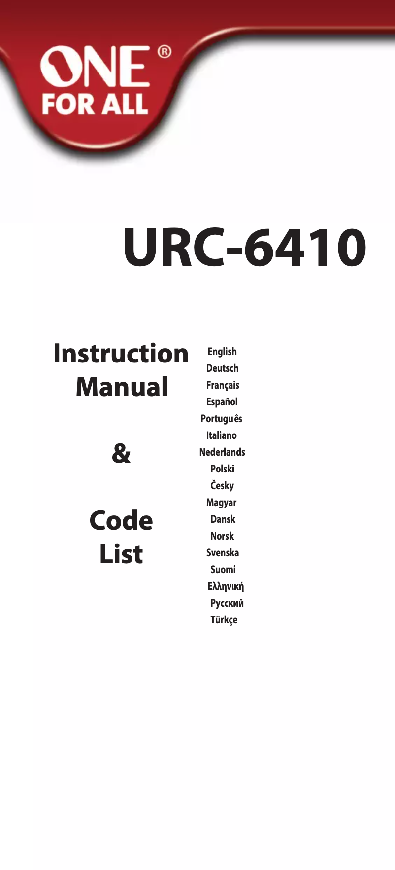 Page 1 de la notice Manuel utilisateur One for all URC 6410 Simple TV