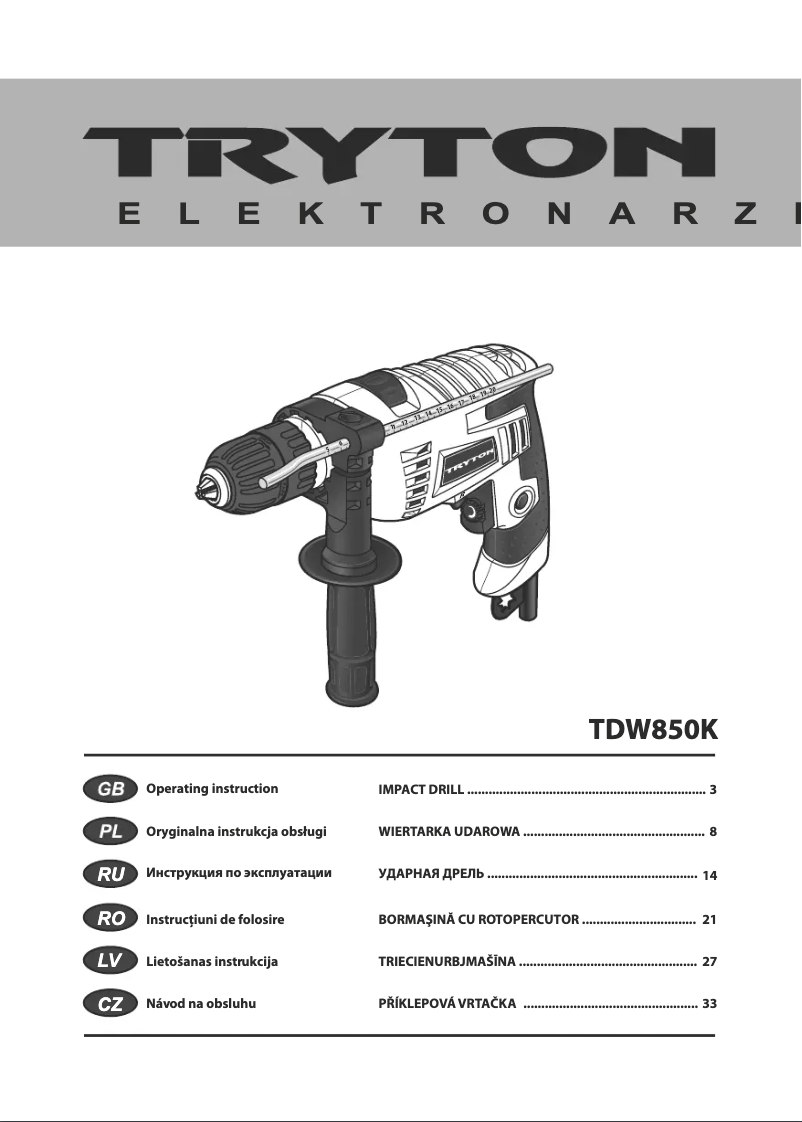 Page 1 de la notice Manuel utilisateur Tryton TDW850K
