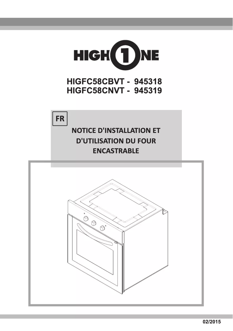 Page 1 of the manual User Manual High One HIG FC58C BVT
