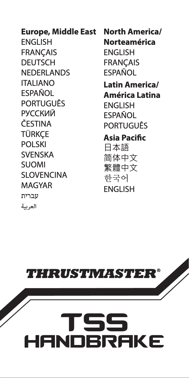 Page n°1 - Manuel utilisateur Thrustmaster TSS Handbrake Sparco Mod
