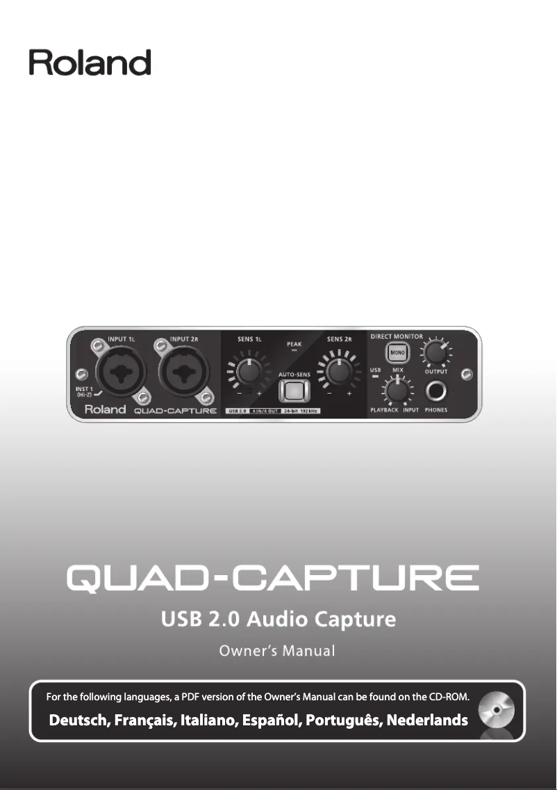 Image de la première page du manuel de l'appareil QUAD Capture