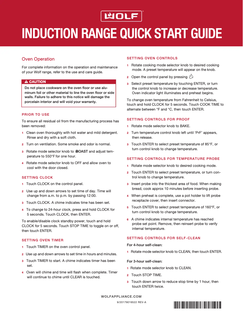 Page n°1 - Guide de démarrage rapide Wolf IR365TS