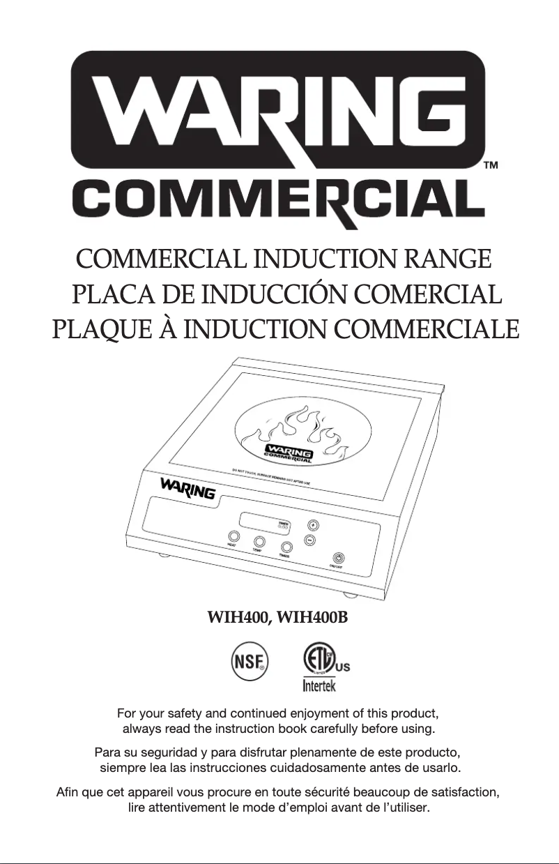 Page n°1 - Instructions / montage Waring Commercial WIH400