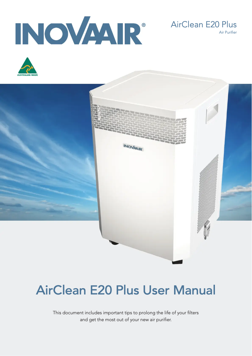 Page n°1 - Manuel utilisateur InovaAir AirClean E20 Plus