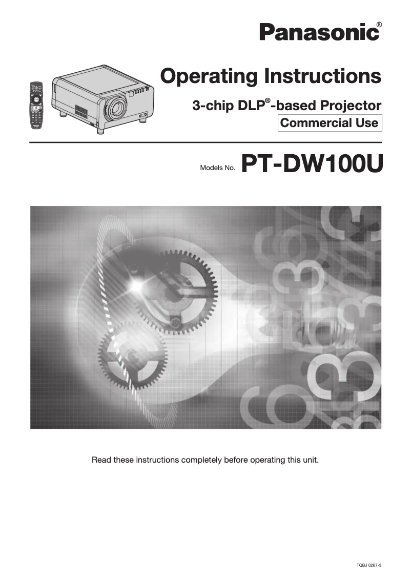 Page n°1 - Manuel utilisateur Panasonic PT-DW100U