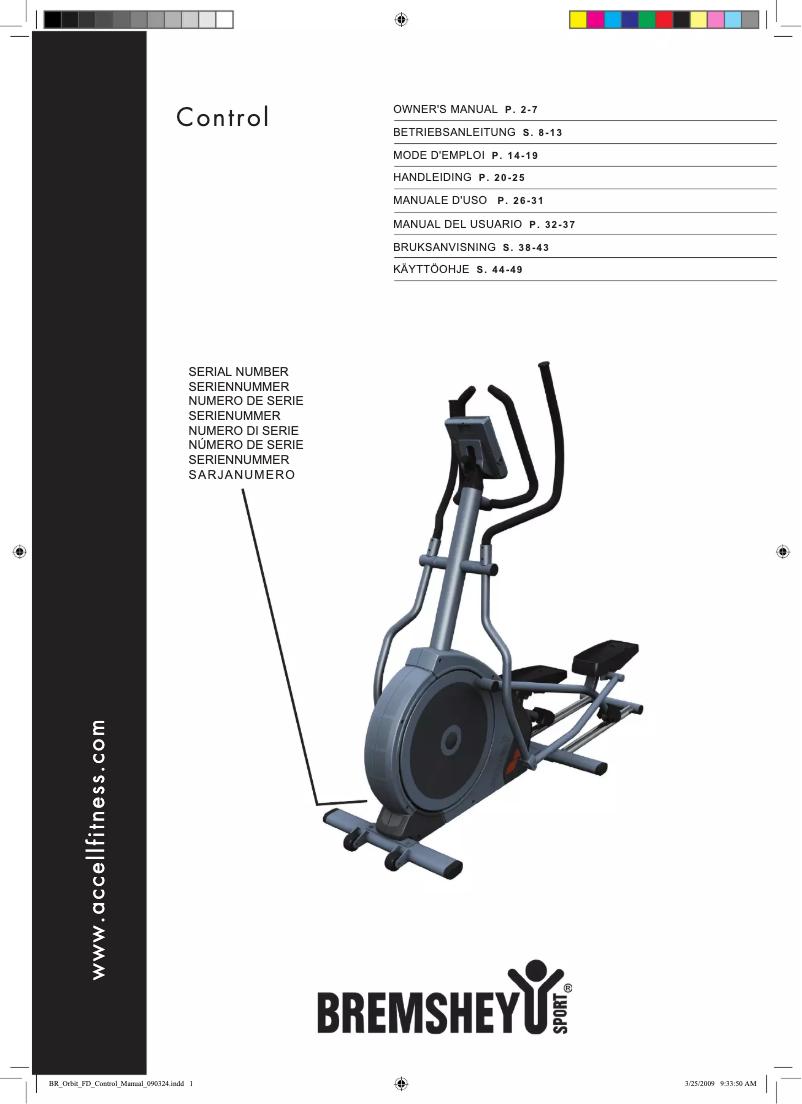 Page 1 de la notice Manuel utilisateur Bremshey Orbit Control
