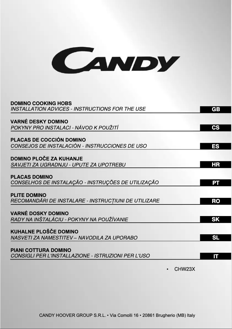 Page n°1 - Manuel utilisateur Candy CHW23X