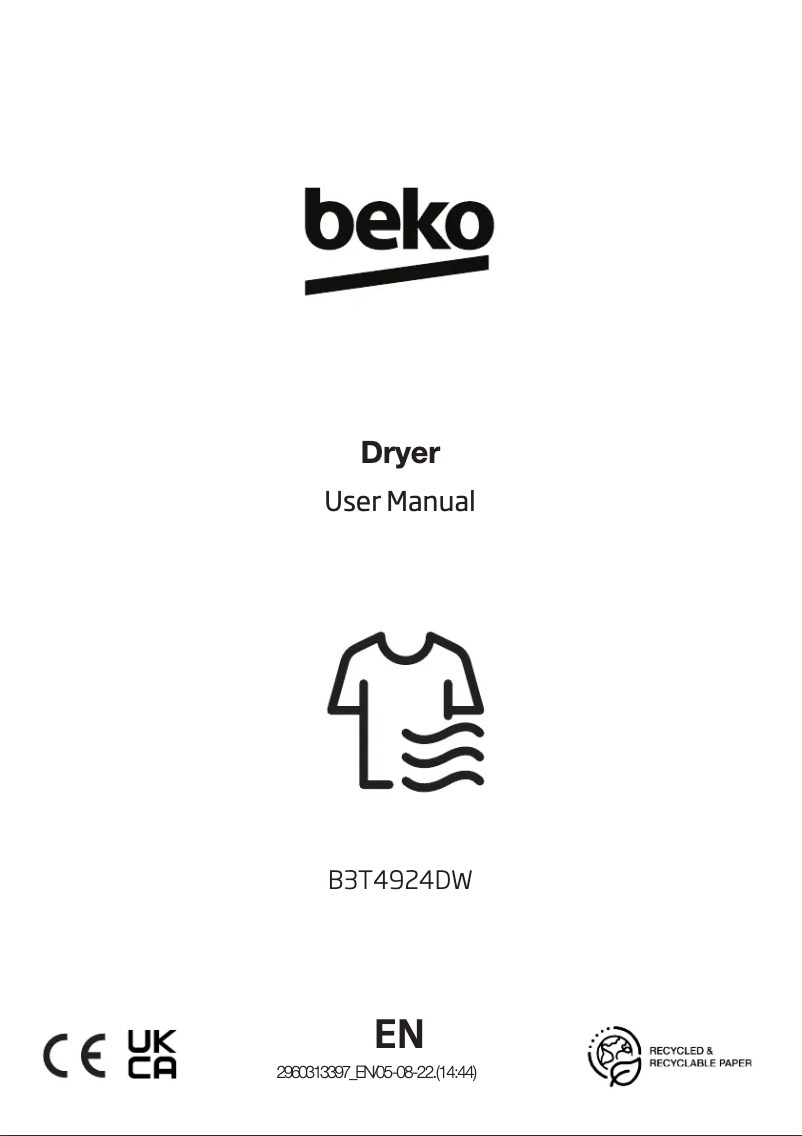 Page n°1 - Manuel utilisateur Beko B3T4924DW