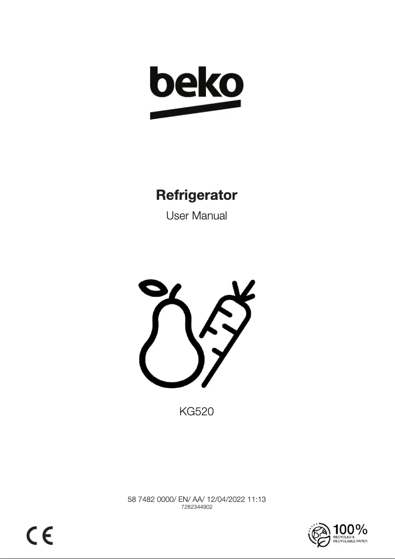 Page n°1 - Manuel utilisateur Beko KG520