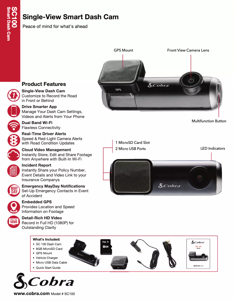 Página 1 del manual Ficha técnica Cobra SC100