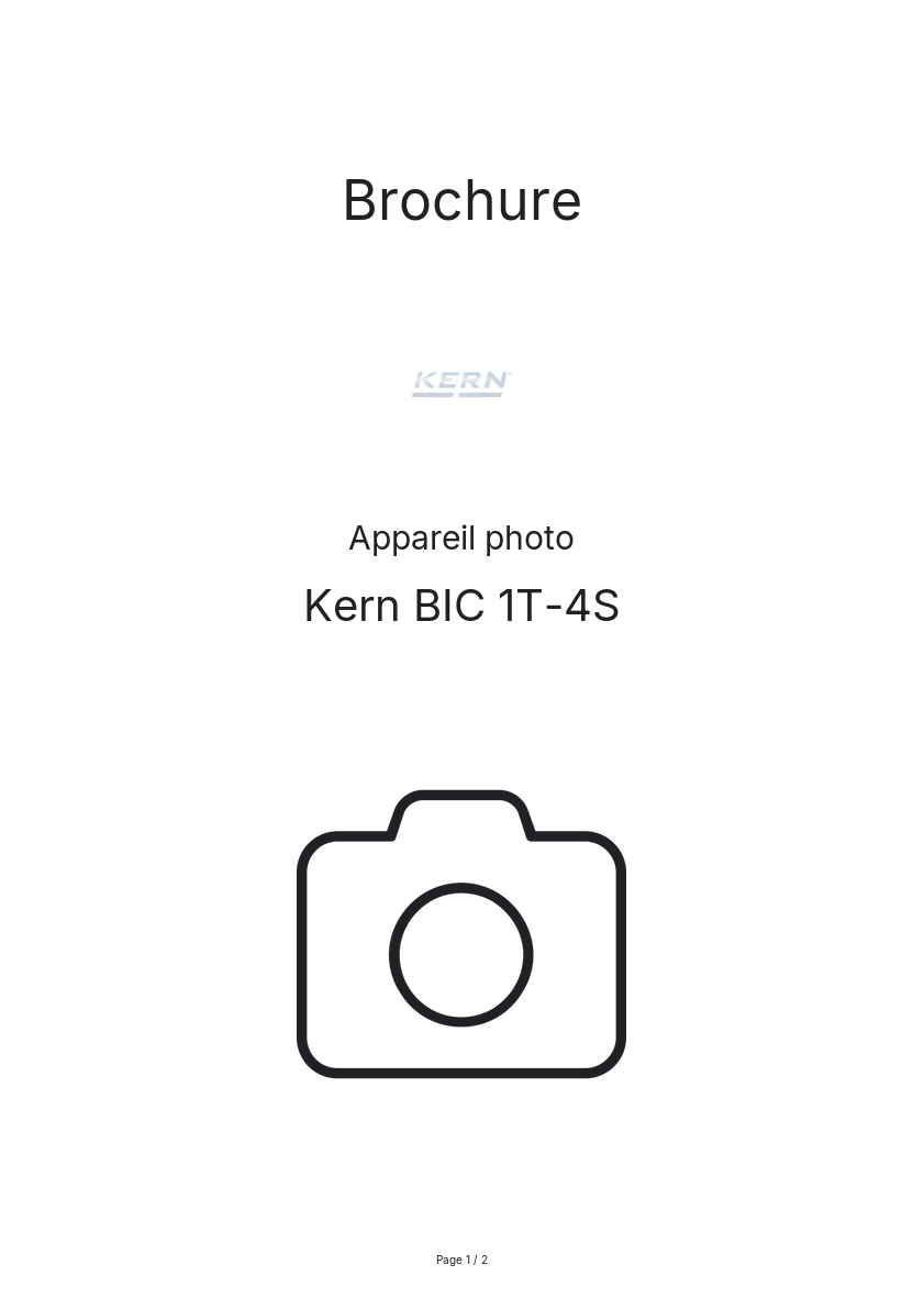 Page n°1 - Brochure Kern BIC 1T-4S