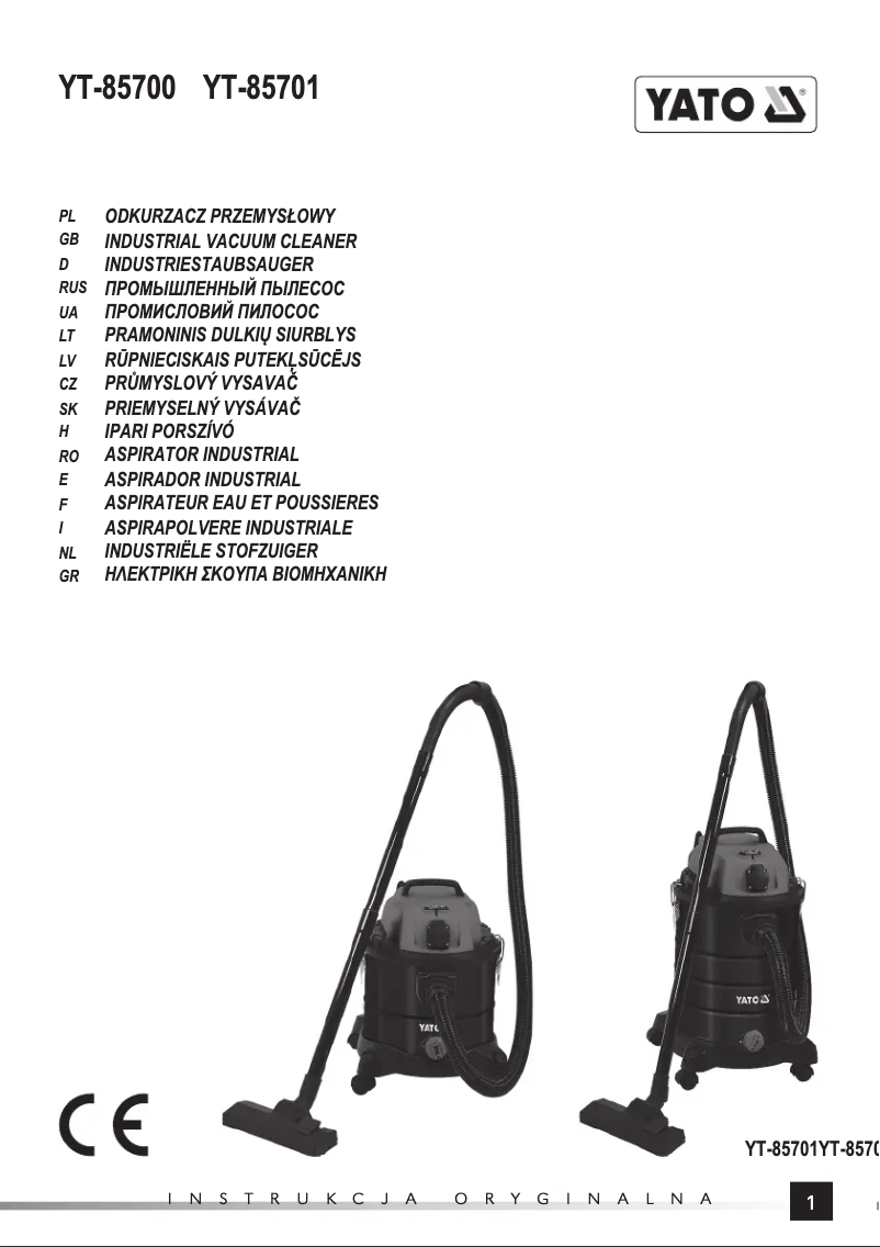 Image de la première page du manuel de l'appareil YT-85701