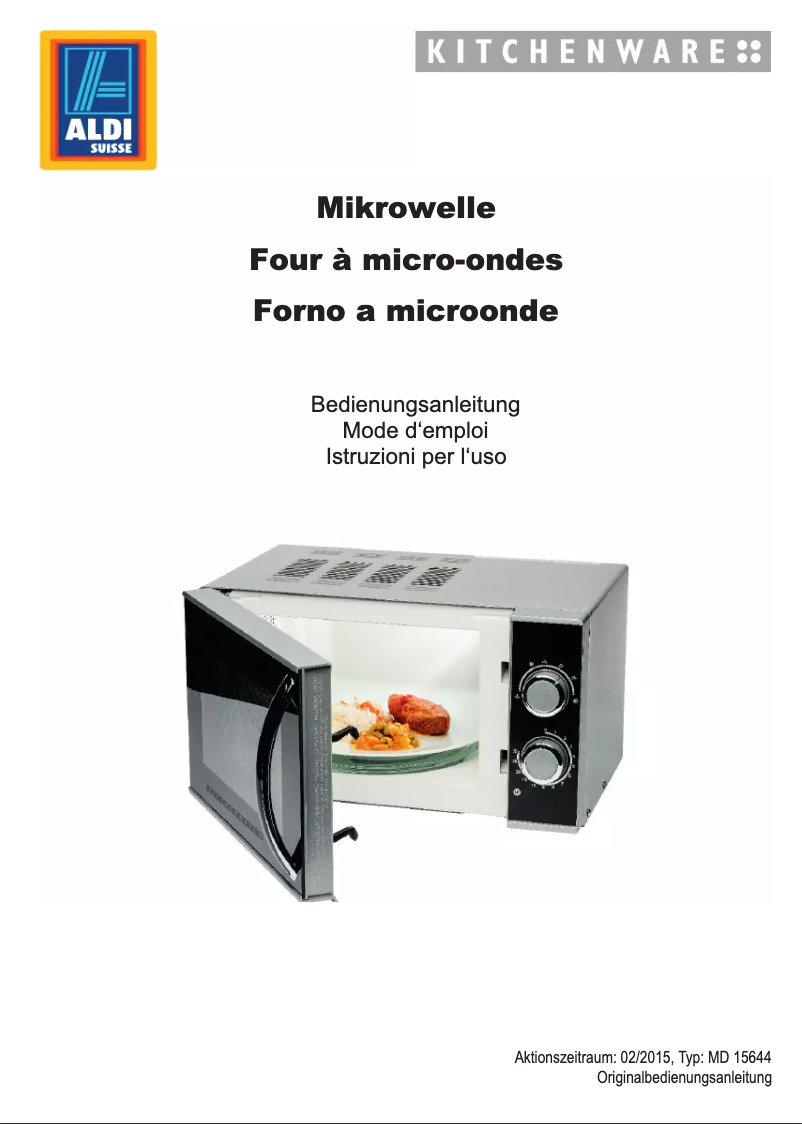 Page n°1 - Manuel utilisateur Kitchenware MD 15644