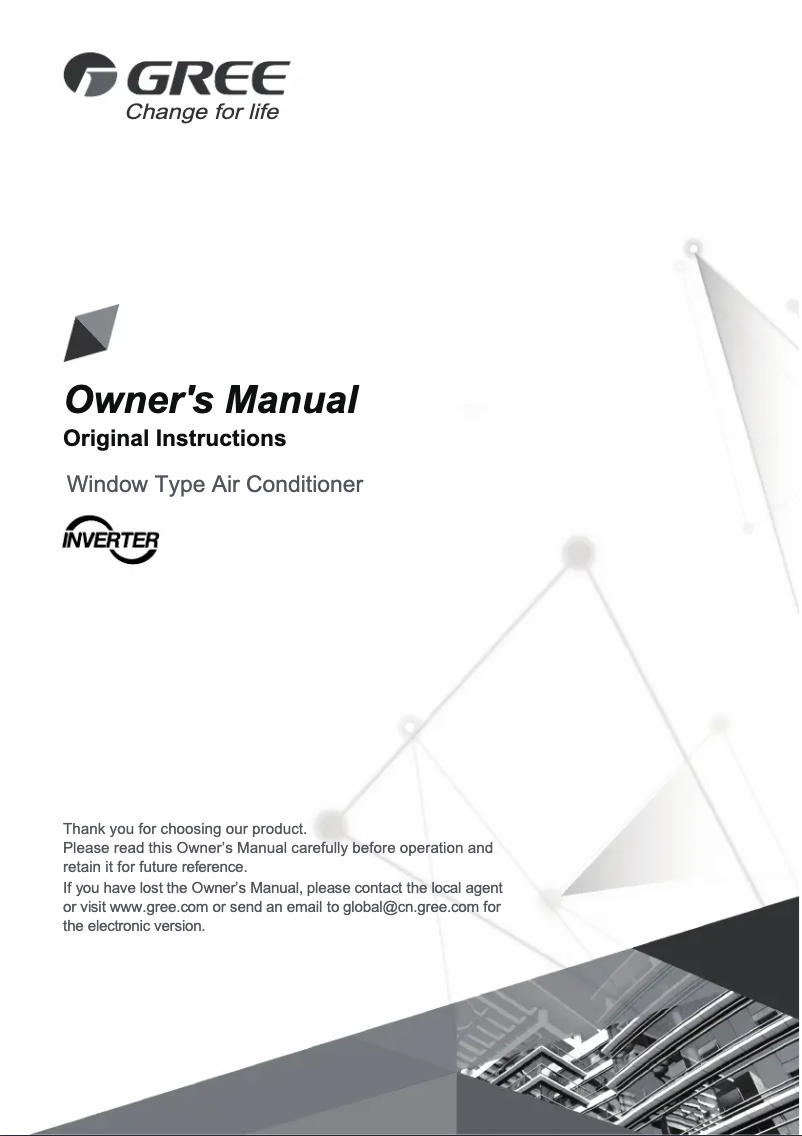 Page 1 de la notice Manuel utilisateur Gree GWF24CV