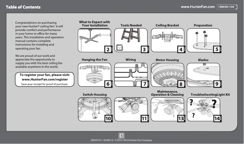 Page n°1 - Manuel utilisateur Hunter 51092