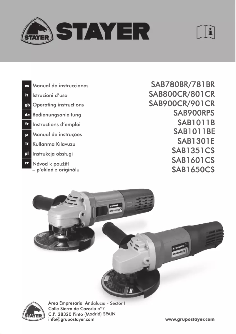 Page 1 de la notice Manuel utilisateur Stayer SAB 1650 CS