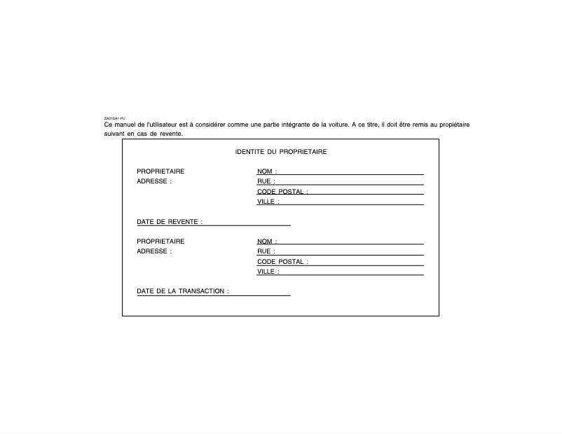Image de la première page du manuel de l'appareil Terracan (2002)