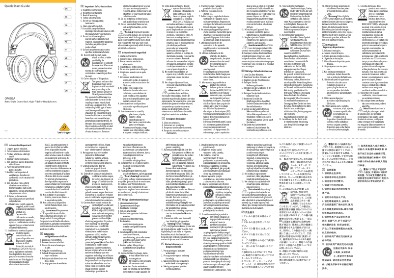 Page n°1 - Manuel utilisateur Behringer OMEGA
