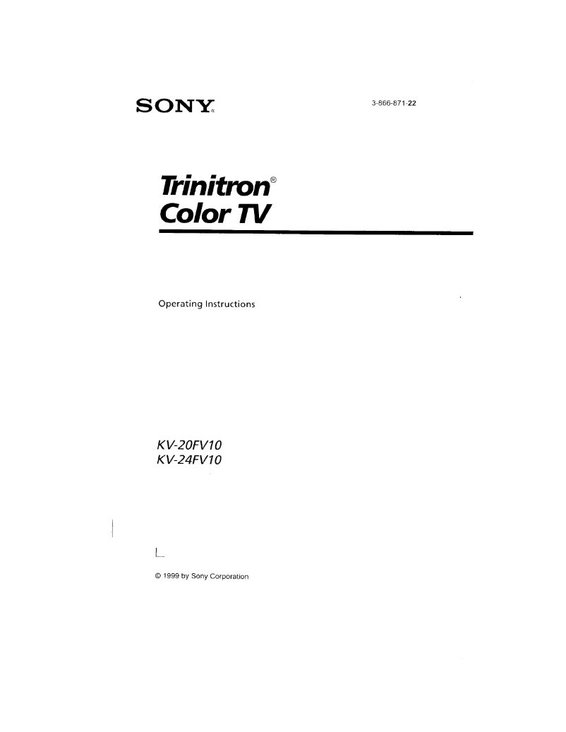 Page 1 de la notice Manuel utilisateur Sony KV-24FV10