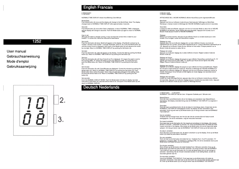 Page 1 de la notice Manuel utilisateur Davis 1252