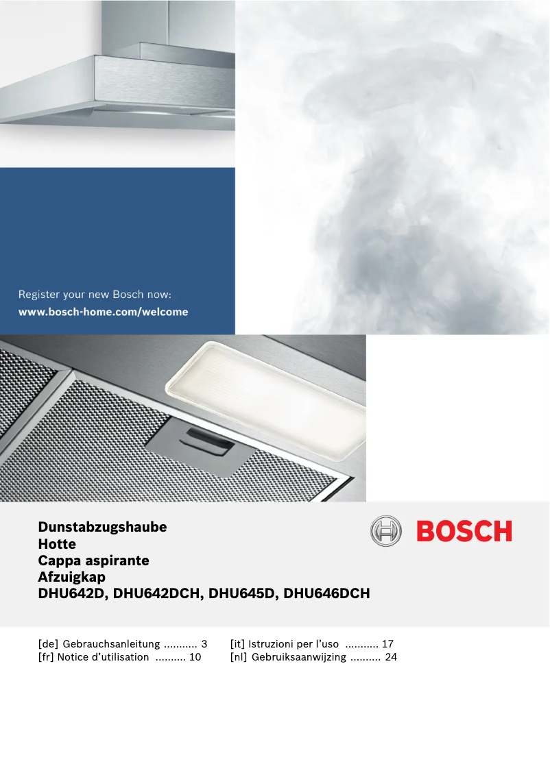 Page 1 de la notice Manuel utilisateur Bosch DHU646DCH