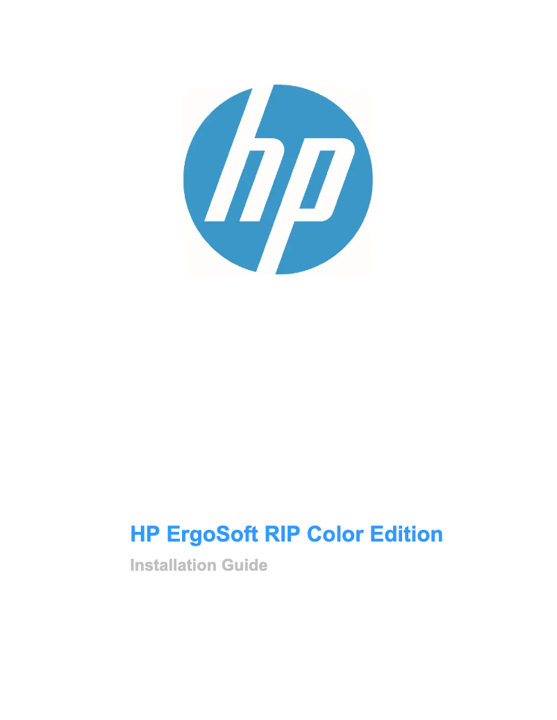 Página 1 del manual Manual de usuario HP ErgoSoft RIP Color Edition