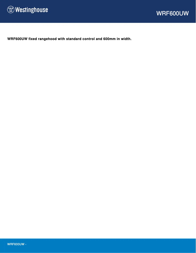 Page n°1 - Fiche technique Westinghouse WRF600UW