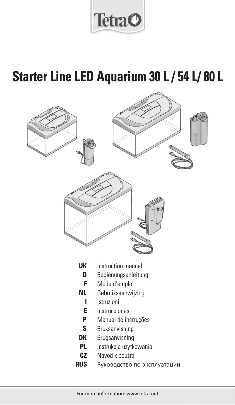 Page 1 de la notice Manuel utilisateur Tetra Starter Line LED Aquarium 80L