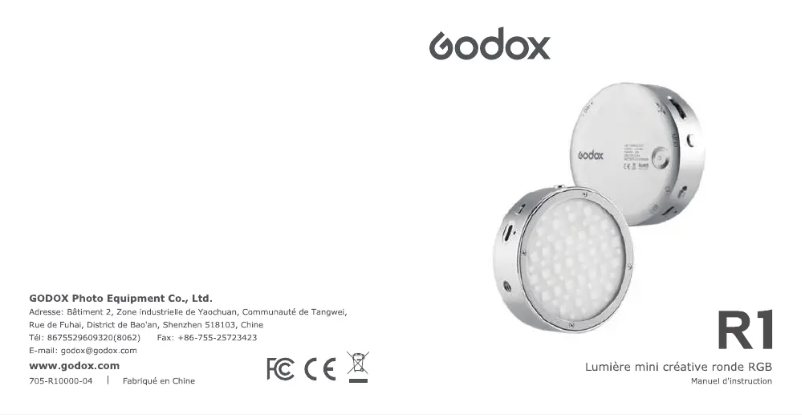 Page 1 de la notice Manuel utilisateur Godox R1