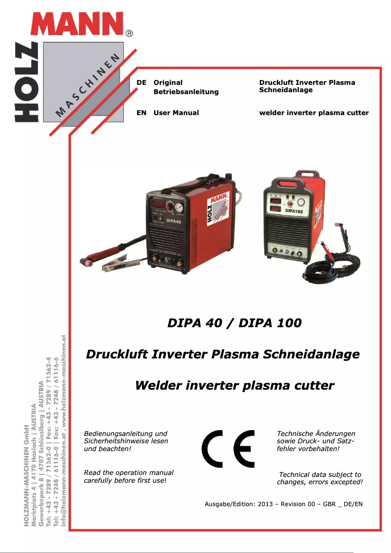 Image de la première page du manuel de l'appareil DIPA40