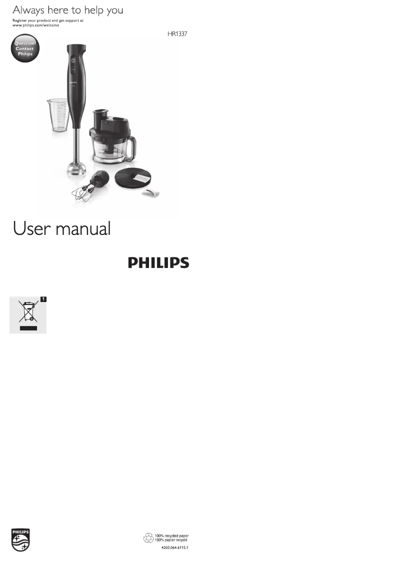 Página 1 del manual Manual de usuario Philips Viva Collection HR1337