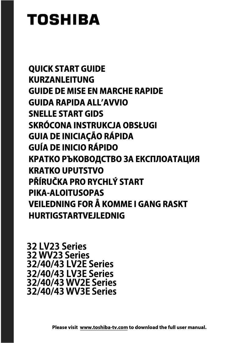 Page n°1 - Manuel utilisateur Toshiba 32LV3E63DG