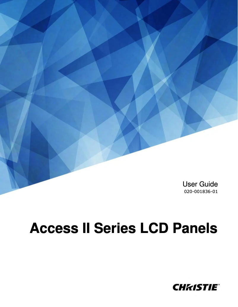 Page n°1 - Manuel utilisateur Christie Access II UHD752-L