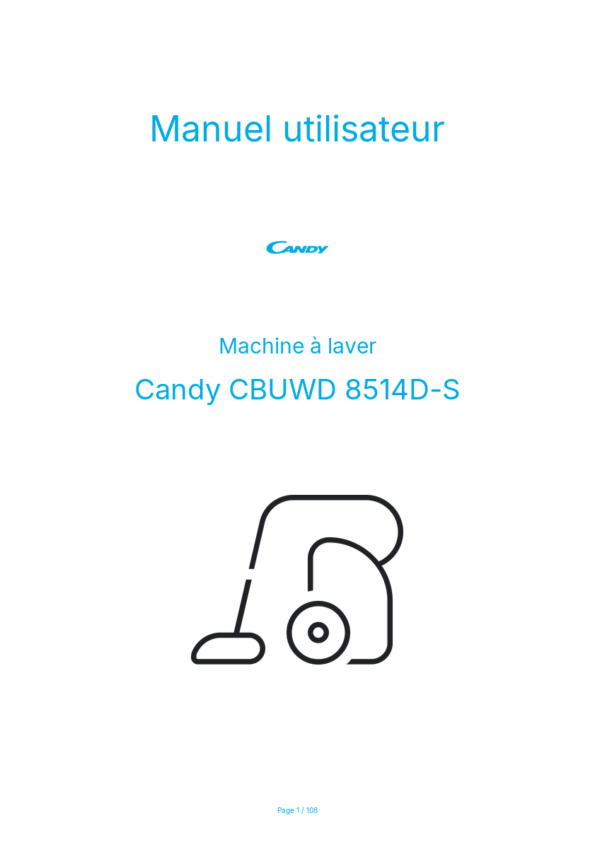 Image de la première page du manuel de l'appareil CBUWD 8514D-S