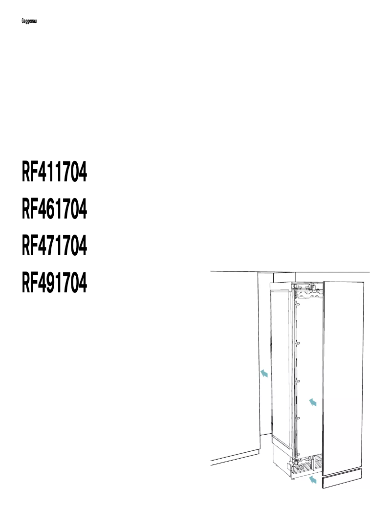 Page 1 de la notice Guide d'installation Gaggenau RF411704